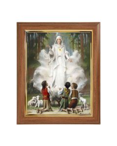 10" x 12" Walnut Frame with Gold Inside Lip and a 8" x 10" Our Lady of Fatima Print