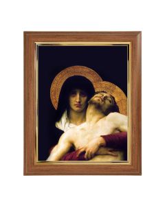 10" x 12" Walnut Frame with Gold Inside Lip and a 8" x 10" Bouguereau: The Pieta Print
