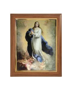 10" x 12" Walnut Frame with Gold Inside Lip and a 8" x 10" Murillo: Immaculate Conception Print