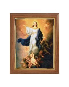 10" x 12" Walnut Frame with Gold Inside Lip and a 8" x 10" Murillo: Immaculate Conception Print