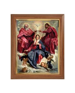 10" x 12" Walnut Frame with Gold Inside Lip and a 8" x 10" Crowning of Mary Print