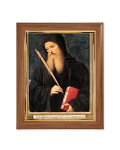 10" x 12" Walnut Frame with Gold Inside Lip and a 8" x 10" St. Benedict Print