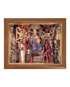 10" x 12" Walnut Frame with Gold Inside Lip and a 8" x 10" Madonna: Throne Angels and Saints Print