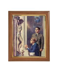 10" x 12" Walnut Frame with Gold Inside Lip and a 8" x 10" Chambers: The Consecration Print