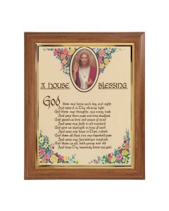 10" x 12" Walnut Frame with Gold Inside Lip and a 8" x 10" A House Blessing Print