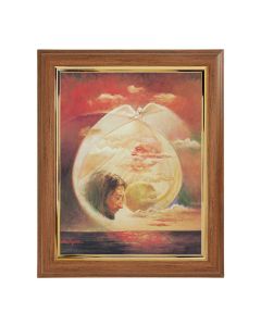 10" x 12" Walnut Frame with Gold Inside Lip and a 8" x 10" Segura: Holy Spirit Print