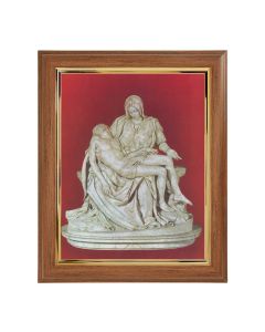 10" x 12" Walnut Frame with Gold Inside Lip and a 8" x 10" The Pieta Print