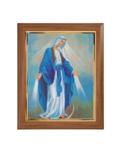 10" x 12" Walnut Frame with Gold Inside Lip and a 8" x 10" Our Lady of Grace Print