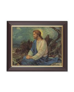 10" x 12" Walnut Frame with Gold Inside Lip and a 8" x 10" Meditation in the Garden Print