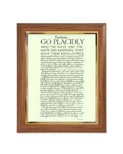 10" x 12" Walnut Frame with Gold Inside Lip and a 8" x 10" Go Placidly Print