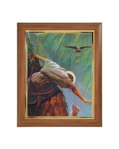 10" x 12" Walnut Frame with Gold Inside Lip and a 8" x 10" The Lost Sheep Print