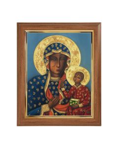 10" x 12" Walnut Frame with Gold Inside Lip and a 8" x 10" O.L. of Czestochowa Print