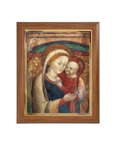 10" x 12" Walnut Frame with Gold Inside Lip and a 8" x 10" O.L. of Good Counsel-Genazzano Italy Print