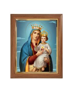 10" x 12" Walnut Frame with Gold Inside Lip and a 8" x 10" O.L. of The Sacred Heart Print