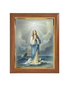 10" x 12" Walnut Frame with Gold Inside Lip and a 8" x 10" Stella Maris-Star of the Sea Print