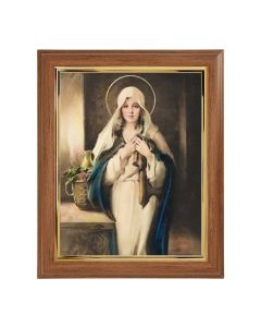 10" x 12" Walnut Frame with Gold Inside Lip and a 8" x 10" Chambers: Madonna of the Sacred Coat Print