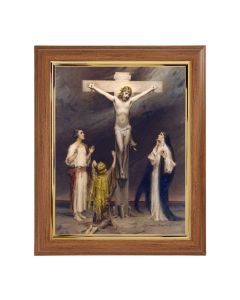 10" x 12" Walnut Frame with Gold Inside Lip and a 8" x 10" Chambers: Crucifixion Print