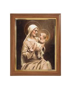 10" x 12" Walnut Frame with Gold Inside Lip and a 8" x 10" Chambers: Mother of Divine Christ Print