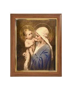 10" x 12" Walnut Frame with Gold Inside Lip and a 8" x 10" Chambers: Jesus and Mary Print