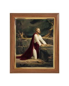 10" x 12" Walnut Frame with Gold Inside Lip and a 8" x 10" Chambers: Christ at Gethsemane Print