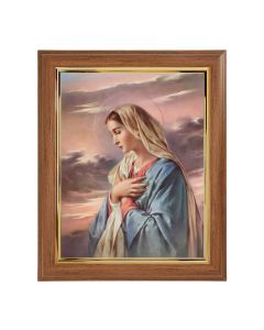 10" x 12" Walnut Frame with Gold Inside Lip and a 8" x 10" Praying Madonna Print
