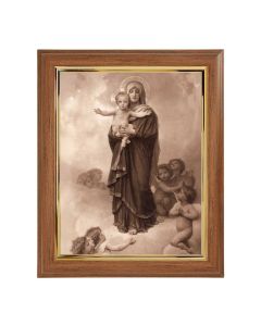 10" x 12" Walnut Frame with Gold Inside Lip and a 8" x 10" Bouguereau: Notre Dame des Anges Print