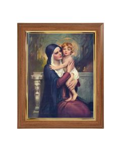 10" x 12" Walnut Frame with Gold Inside Lip and a 8" x 10" Chambers: Madonna and Christ Child Print