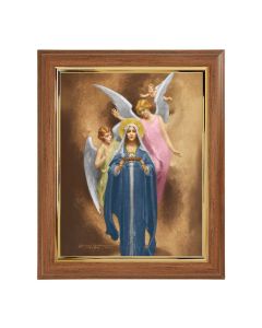 10" x 12" Walnut Frame with Gold Inside Lip and a 8" x 10" Chambers: Mother of Christ in Agony Print