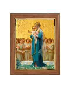10" x 12" Walnut Frame with Gold Inside Lip and a 8" x 10" Vidal: Madonna and Child Print