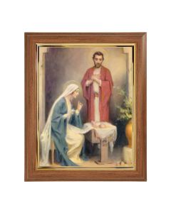 10" x 12" Walnut Frame with Gold Inside Lip and a 8" x 10" Chambers: Holy Family of Nazareth Print