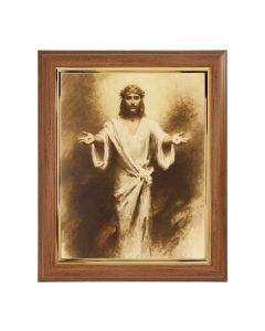 10" x 12" Walnut Frame with Gold Inside Lip and a 8" x 10" Chambers: Come Unto Me Print