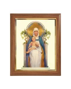 10" x 12" Walnut Frame with Gold Inside Lip and a 8" x 10" Chambers: Queen of Heaven Print