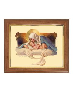 10" x 12" Walnut Frame with Gold Inside Lip and a 8" x 10" Chambers: Mary Model of all Mothers Print