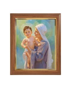 10" x 12" Walnut Frame with Gold Inside Lip and a 8" x 10" After Chambers: Mary and Jesus Print