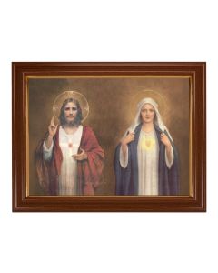 15 1/2" x 19 1/2" Walnut Finish Frame with Gold Accent and a 12" x 16" Chambers: SHJ and IHM Textured Art