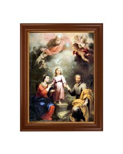 15 1/2" x 19 1/2" Walnut Finish Frame with Gold Accent and a 12" x 16" Murillo: Heavenly & Earthly Trinities Textured Art
