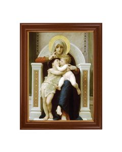 15.5" x 19.5" Antique Gold Leaf Beveled Frame w/Bead Inlay - Bouguereau: Madonna with Christ and St. John the Baptist 12" x 16" Print