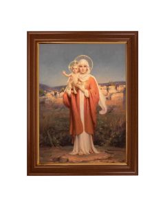 15 1/2" x 19 1/2" Walnut Finish Frame with Gold Accent and a 12" x 16" Chambers: O.L. of Jerusalem Textured Art