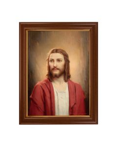15 1/2" x 19 1/2" Walnut Finish Frame with Gold Accent and a 12" x 16" Chambers: Our Lord Textured Art