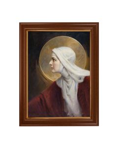 15 1/2" x 19 1/2" Walnut Finish Frame with Gold Accent and a 12" x 16" Chambers: The Saint Textured Art
