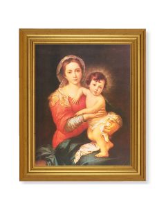 10" x 12" Gold Leaf Finish Beveled Frame with 8" x 10" Murillo: Madonna and Child Textured Art
