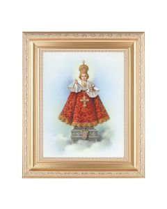 10 1/4" x 12 1/4" Satin Gold Frame with an 8" x 10" Infant of Prague Print