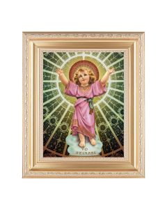 10 1/4" x 12 1/4" Satin Gold Frame with an 8" x 10" Divino Nino Print