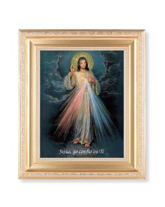 10 1/4" x 12 1/4" Satin Gold Frame with an 8" x 10" Spanish Divine Mercy Print