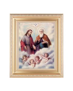 10 1/4" x 12 1/4" Satin Gold Frame with an 8" x 10" The Trinity Print