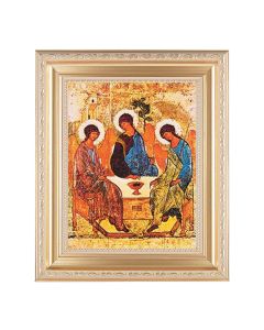 10 1/4" x 12 1/4" Satin Gold Frame with an 8" x 10" Holy Trinity Print