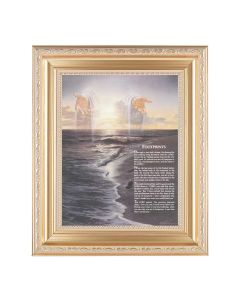 10 1/4" x 12 1/4" Satin Gold Frame with an 8" x 10" Footprints Print