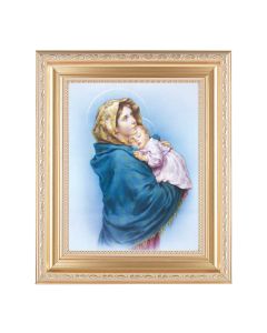 10 1/4" x 12 1/4" Satin Gold Frame with an 8" x 10" Our Lady of the Street Print