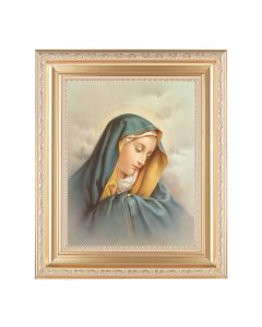 10 1/4" x 12 1/4" Satin Gold Frame with an 8" x 10" Our Lady of Sorrows Print