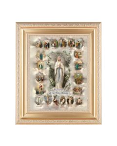 10 1/4" x 12 1/4" Satin Gold Frame with an 8" x 10" Mysteries of the Rosary Print